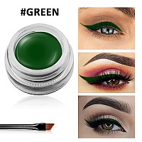 Erinde Green Gel Eyeliner Waterproof Long Lasting Cream Eyeliner Gel Pot Halloween Highintensity Pigments Smudgeproof Eye Li