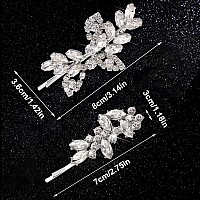 Waydress 4 Piece Hair Clip Set Delicate Rhinestone Style Leaf Wedding Hairpins For Bridal Elegant Pearl Crystal Barrettes Wo