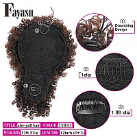 Fayasu Afro Puff Drawstring Ponytail With Faux Bangs Blonde Ponytail Extension Short Curly Hair Extensions Updo Hairpieces Ponyt