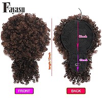 Fayasu Afro Puff Drawstring Ponytail With Faux Bangs Blonde Ponytail Extension Short Curly Hair Extensions Updo Hairpieces Ponyt