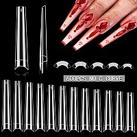 600Pcs Xxl Coffin Nail Tips No C Curve Nail Tips Extra Long Clear Coffin Nail Tips For Acrylic Nails Professional Half Cover F