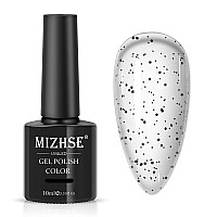 Mizhse Eggshell Gel Polish Top Coat Speckled Nail Polish Black Spot Quail Clear Top Coat Gel Nail Polish For Nail Art Salon Des