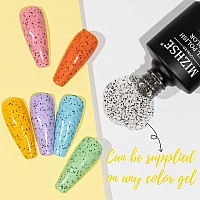 Mizhse Eggshell Gel Polish Top Coat Speckled Nail Polish Black Spot Quail Clear Top Coat Gel Nail Polish For Nail Art Salon Des