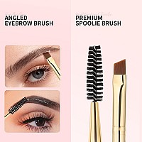 Docolor Eyebrow Brush Duo Eyebrow Spoolie 3Pcs Professional Angled Eye Brow Brush Perfect For Lining And Shaping Brows Spoolie