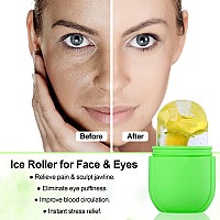 Ice Roller for Face and Eye, Silicone Ice Mold for Face,Facial Ice Roller Skin Care Tool for Eye Puffiness Relief & Remove Fine Lines & Reduce Acne Beauty Gift for Women (05# Green)