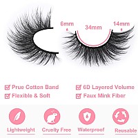 Kiromiro False Eyelashes Natural Look Wispy Faux Mink Lashes Fluffy 14Mm Cat Eye Short Strip Lashes Pack