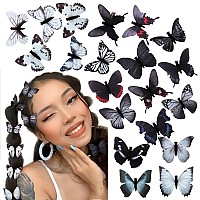 Butterfly Hair Clips Y2K Hair Accessories Cute Glitter Butterflies And Small Clips For Thick Hair 20 Pcs