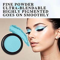 Meicoly Light Blue Single Eyeshadowbold Turquoise Pressed Powder Matte Eye Shadowturquoise Blue Shade For Halloween Smurf Corp