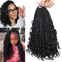 Beverlee 10 Inch 8 Packs Boho Box Braids Goddess Box Braids Crochet Hair Bohemian Hippie Braids Braiding Hair Box Braids With Cu