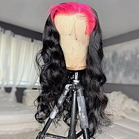 Yms Ombre Pink Wigs For Black Women Human Hair Pink Roots 13X6 Lace Front Wigs Human Hair 180 Density Glueless Wigs Human Hair