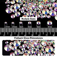 4000PCS Flatback Rhinestones and Half Round Pearls Kit #36, Multi Size Glass AB Crystals, Plastic Flat Back Pink Mermaid Dome Bead with Pickup Pencil and Tweezer for Nail Art