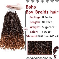 Beverlee 10 Inch 8 Packs Boho Box Braids Goddess Box Braids Kids Crochet Hair Bohemian Hippie Braids Braiding Hair Box Braids Wi