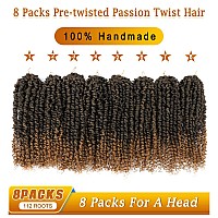 Nice One Pretwisted Passion Twist Hair 8 Inch Short Passion Twist Crochet Hair For Women 8 Packs Prelooped Braiding Hair Synt