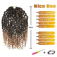 Nice One Pretwisted Passion Twist Hair 8 Inch Short Passion Twist Crochet Hair For Women 8 Packs Prelooped Braiding Hair Synt