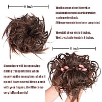 Lativ Messy Hair Bun Tousled Updo Hair Scrunchies Messy Hair Accessories Extension With Elastic Rubber Band Hair Pieces for Women Girls (Messy Bun, Red Brown mix Light Auburn)