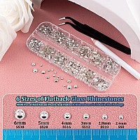 4000 PCS Half Round Pearls and Rhinestones, Flat Back Blue Mermaid Half Pearls and Clear Round Crystal Gem Kit with Tweezer and Pickup Pencil for Nail Art and DIY Decoration