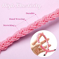 Mtlee 6 Pieces Beaded Headbands Sparkly Crystal Beaded Hair Hoop Hairbands Multiple Color Hair Accessories Head Bands For Women