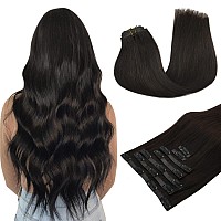 Hair Extensions Clip In Human Hair 14 Inch 110G 7Pcs Maxita Dark Brown Hair Extensions Seamless Clip In Hair Extensions Real H