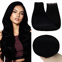 Full Shine Weft Hair Extensions Human Hair Sew In Hair Extensions Real Human Hair 22 Inch Jet Black Remy Weave Human Hair Extens