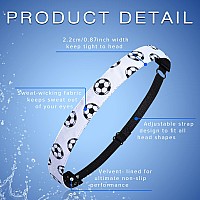 Satinior 4 Pieces Nonslip Soccer Headband For Girl Adjustable Football Hairband Sport White Black