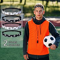 Satinior 4 Pieces Nonslip Soccer Headband For Girl Adjustable Football Hairband Sport White Black