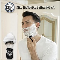 Kikc Hand Crafted Shaving Brush For Vegans Synthetic Hair Bristle For Wet Shave Comfortable Abs Handle Black Color Best Gift