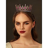 Sweetv Royal Queen Crown Wedding Tiara For Bride Rhinestone Tiaras And Crowns For Women Old Gold Costume Headpiece For Birthd