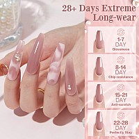 Modelones Poly Nail Gel Kit 30Ml 2Pcs Clear Brown Colors With Slip Solution Extension Builder Enhancement Professional Starter K