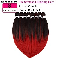 Pre Stretched Braiding Hair 30 Inch 8 Packs Professional Hair Extensions Synthetic Braid Hair Crochet Braids Soft Yaki Texture H