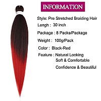 Pre Stretched Braiding Hair 30 Inch 8 Packs Professional Hair Extensions Synthetic Braid Hair Crochet Braids Soft Yaki Texture H