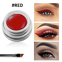 Erinde Red Gel Eyeliner Waterproof Long Lasting Cream Eyeliner Gel Pot Highintensity Pigments Smudgeproof Eye Liner Makeup