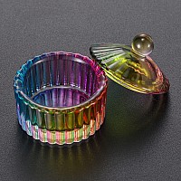 Noverlife Mini Round Shape Nail Art Acrylic Liquid Powder Glass Dappen Dish Colorful Nail Crystal Bowl With Lid Professional N