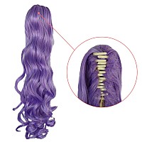 Anogol Hair Cappurple Wig Costumes For Women With 2 Curly Ponytail Wig Long Curly Wig For Cosplay Wig For Halloween Costume Par