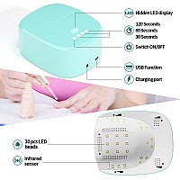 Bete Cordless Led Nail Lamp 60W Rechargeable Led Nail Dryer For Curing Nail Polish And Have Usb Port For Charging Phone And Nai