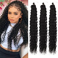 Ocean Wave Crochet Hair Extensions 30 In Crochet Hair Curly Deep Wave Crochet Hair For Black Women 3Packs 1B Natural Black