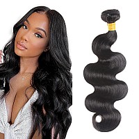 Hswpawk Hair 100 Unprocessed Brazilian Body Wave 1 Bundle Human Hair Natural Black Color Brazilian Body Wave Bundle Human Hair