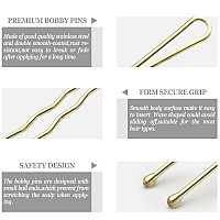 Kanprincess 100Pcs 24Inch U Shaped Hair Pinsgold Bobby Pins For All Hair Typeshair Pins For Womenpainfree U Pins For Buns W