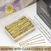 Kanprincess 100Pcs 24Inch U Shaped Hair Pinsgold Bobby Pins For All Hair Typeshair Pins For Womenpainfree U Pins For Buns W