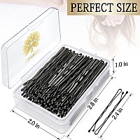 Kanprincess 100Pcs 24Inch Bobby Pins Blackpainfree Bobby Pins For All Hair Typeshair Pins For Women Girlshairpins For Buns