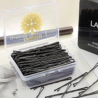 Kanprincess 100Pcs 24Inch Bobby Pins Blackpainfree Bobby Pins For All Hair Typeshair Pins For Women Girlshairpins For Buns