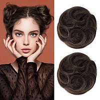 Reecho 2 Pcs Mini Claw Clip In Messy Cat Ears Hair Bun Extensions Hb001 Wig Accessory Updo Hairpieces For Women Girls Pack Of