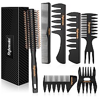 Stylemate Mens Hair Styling Combs And Brush Set Roller Brush For Adding Volume Pompadour Slickedback Fauxhawk Undercut S