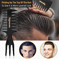 Stylemate Mens Hair Styling Combs And Brush Set Roller Brush For Adding Volume Pompadour Slickedback Fauxhawk Undercut S