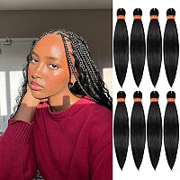 Black Prestretched Braiding Hair Silky Braid Hair Extensions Itch Free Crochet Twist Hair Braids Yaki Texture Original Braid