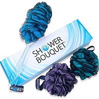 Loofahcharcoal Backscrubber Bathsponge Colorset Byshowerbouquet 1 Longhandlebackbrush Plus 2 Extra Large 75G Soft Me