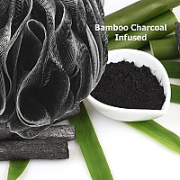 Loofahcharcoal Backscrubber Bathsponge Colorset Byshowerbouquet 1 Longhandlebackbrush Plus 2 Extra Large 75G Soft Me