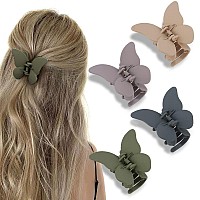 Atoden Butterfly Hair Clips 4Pcs Matte Claw Clips For Thin Hair Cute Hair Accessories And Jaw Clips As Gifts