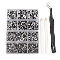 Ncb 8000Pcs Non Hotfix Rhinestones 10 Sizes Flatback Crystal Glass Rhinestones With Tweezers And Picking Pen For Nail Art Clothe