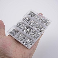 Ncb 8000Pcs Non Hotfix Rhinestones 10 Sizes Flatback Crystal Glass Rhinestones With Tweezers And Picking Pen For Nail Art Clothe