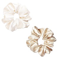 12 Pcs Satin Silk Scrunchies Soft Hair Ties Fashion Hair Bands Hair Bow Ropes Elastic Bracelets Ponytail Holders Hair Accessorie